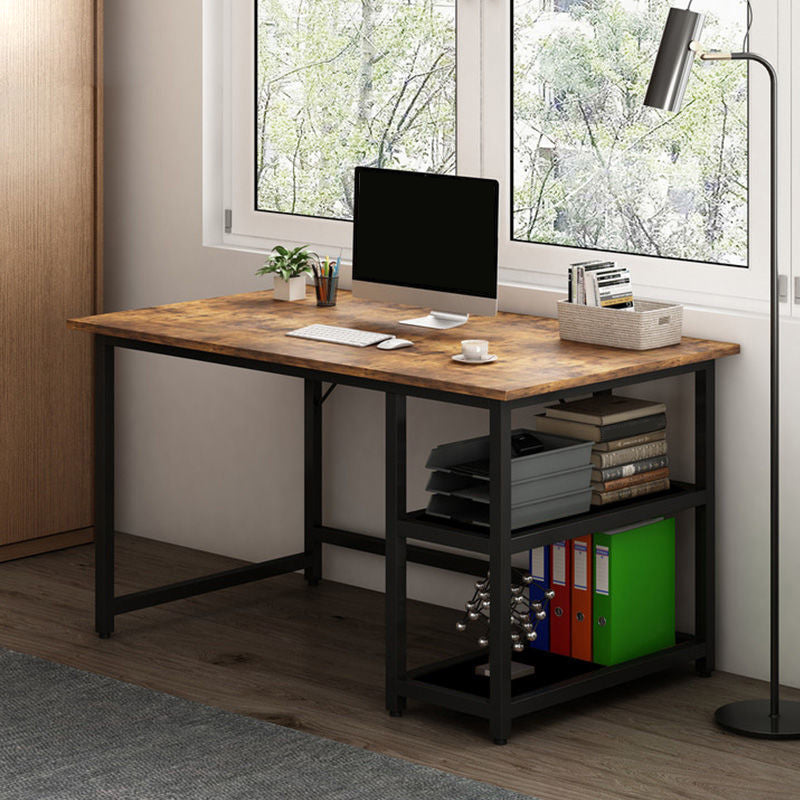 Rectangular Office Desk Glam Wooden Writing Desk with Metal Legs