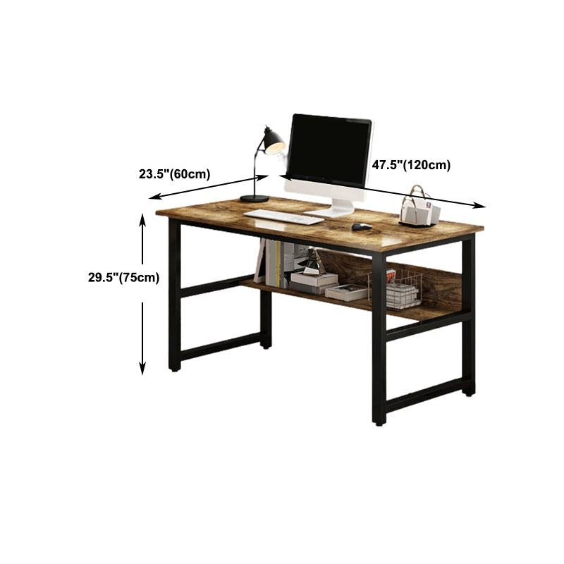 Rectangular Office Desk Glam Wooden Writing Desk with Metal Legs