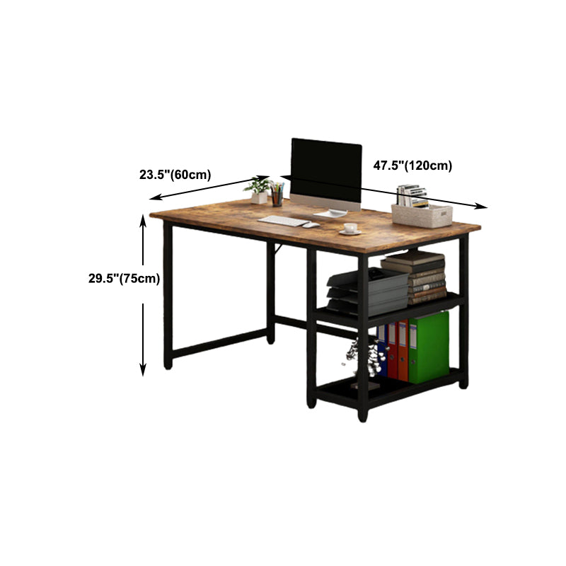 Rectangular Office Desk Glam Wooden Writing Desk with Metal Legs