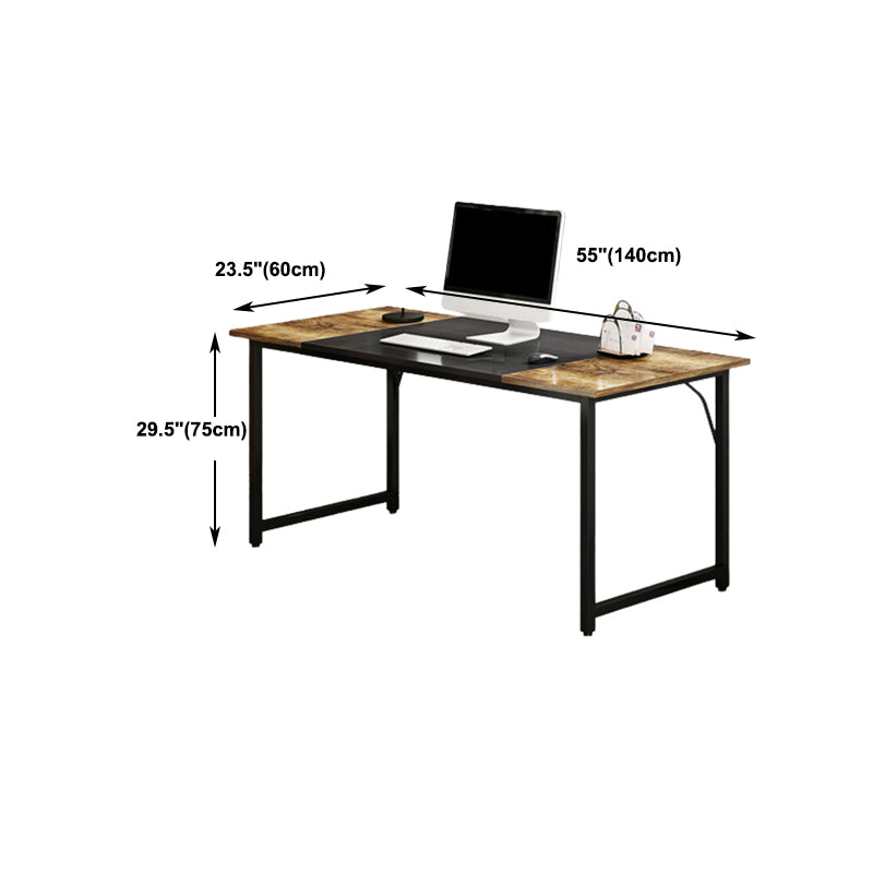 Rectangular Office Desk Glam Wooden Writing Desk with Metal Legs