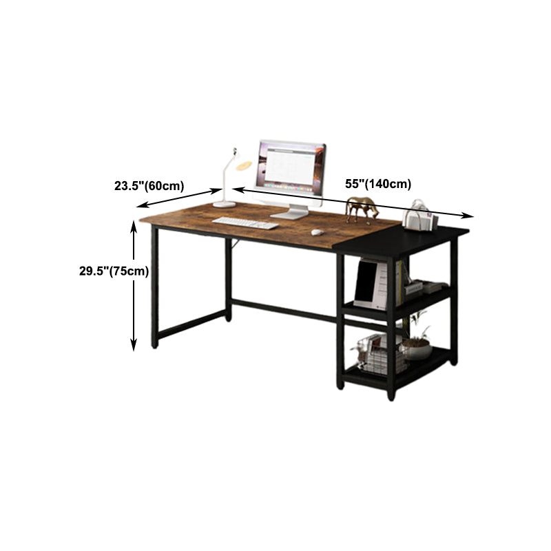 Rectangular Office Desk Glam Wooden Writing Desk with Metal Legs