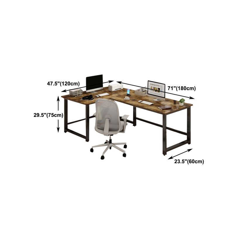 Rectangular Office Desk Glam Wooden Writing Desk with Metal Legs