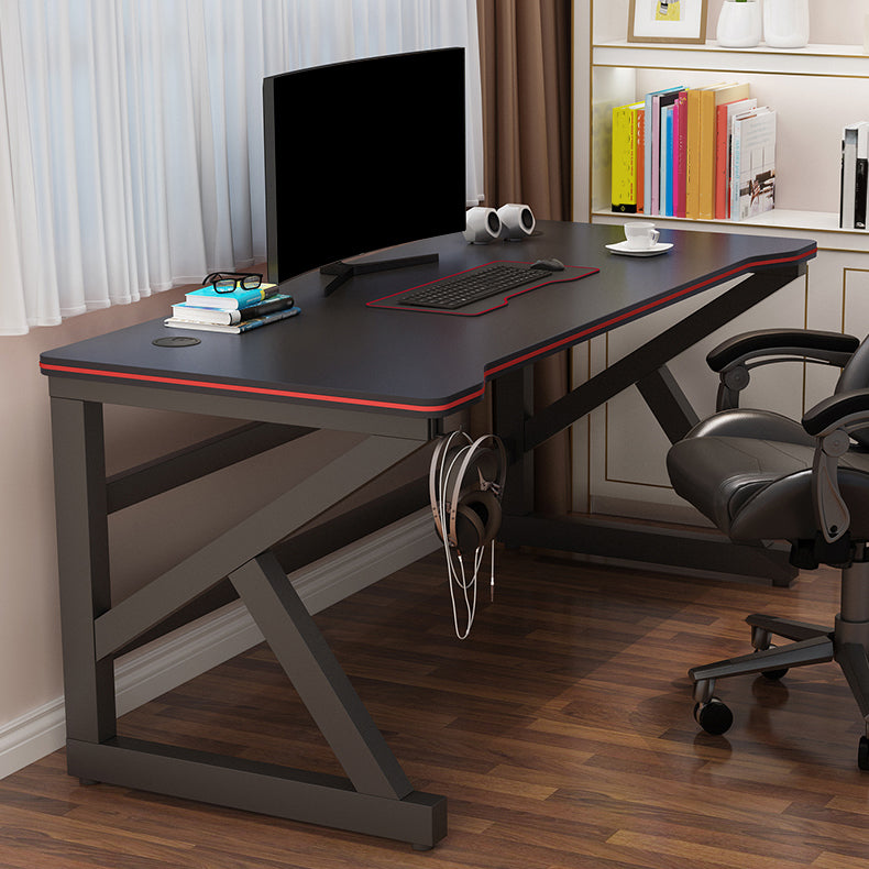 Rectangular Office Desk Contemporary Gaming Desk with Metal Legs