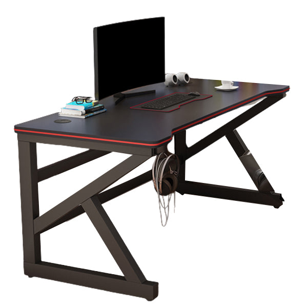 Rectangular Office Desk Contemporary Gaming Desk with Metal Legs