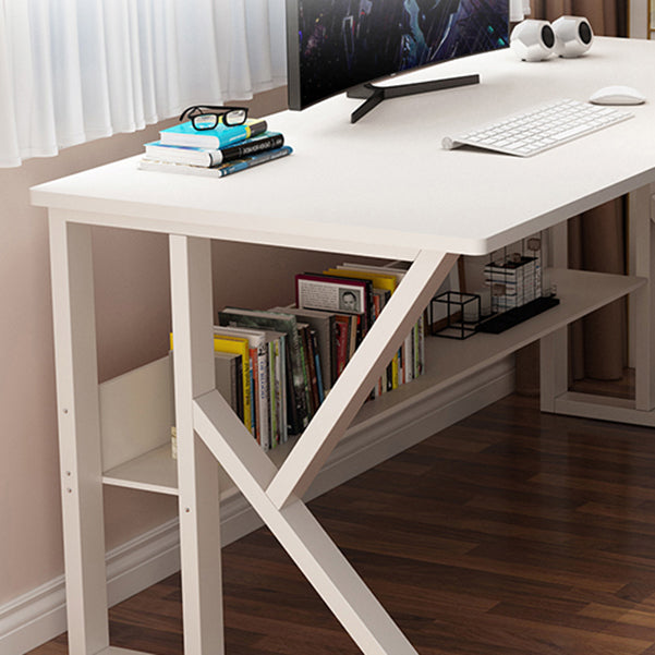 Rectangular Office Desk Contemporary Gaming Desk with Metal Legs