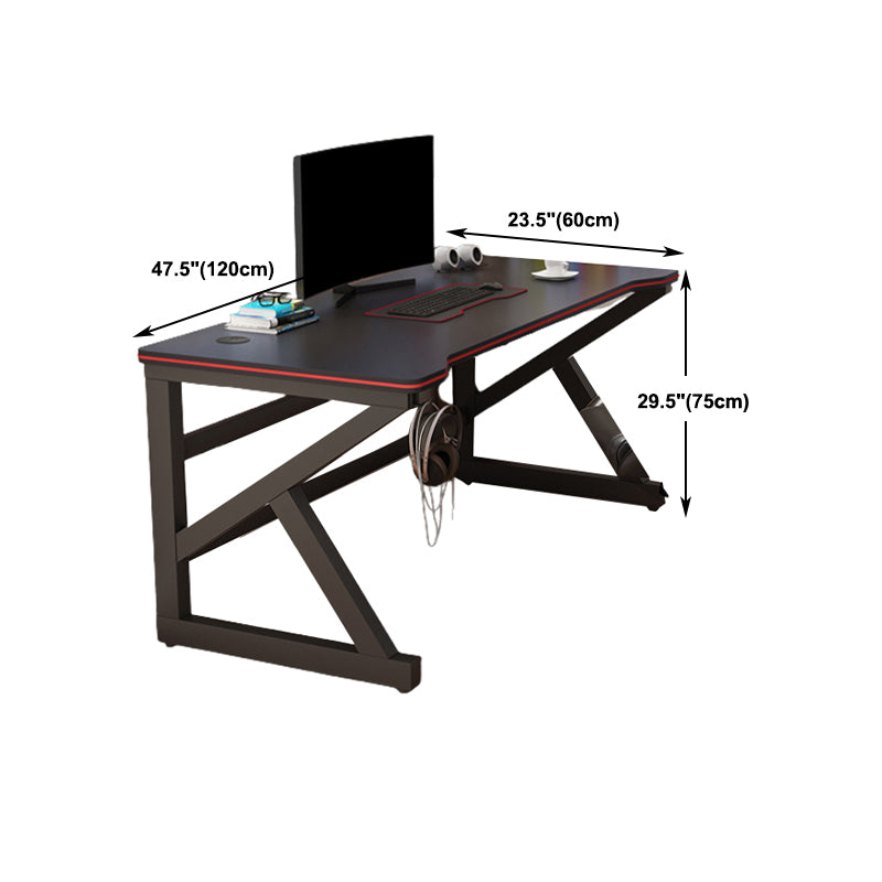 Rectangular Office Desk Contemporary Gaming Desk with Metal Legs