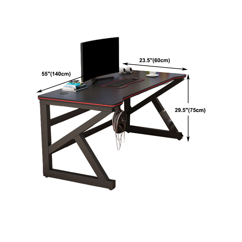 Rectangular Office Desk Contemporary Gaming Desk with Metal Legs