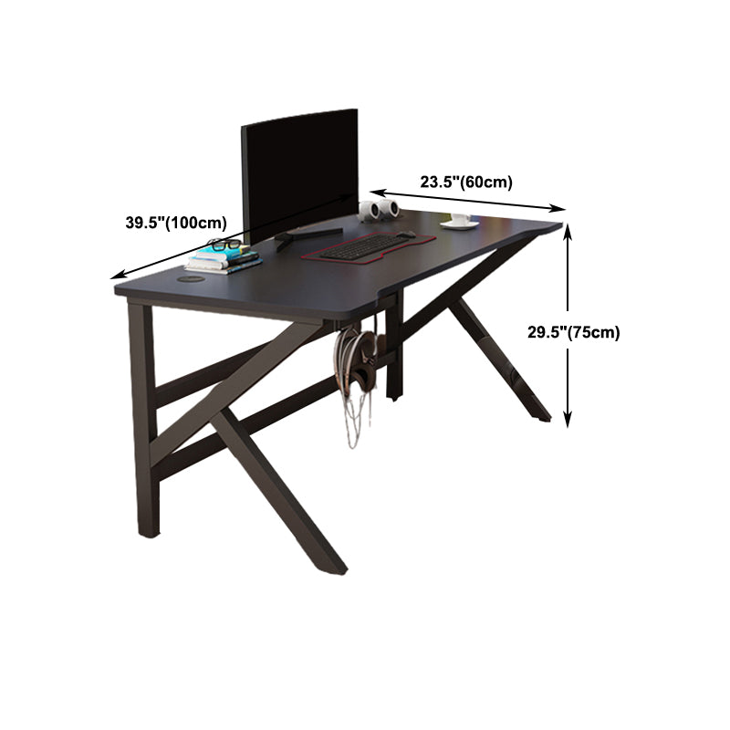 Rectangular Office Desk Contemporary Gaming Desk with Metal Legs