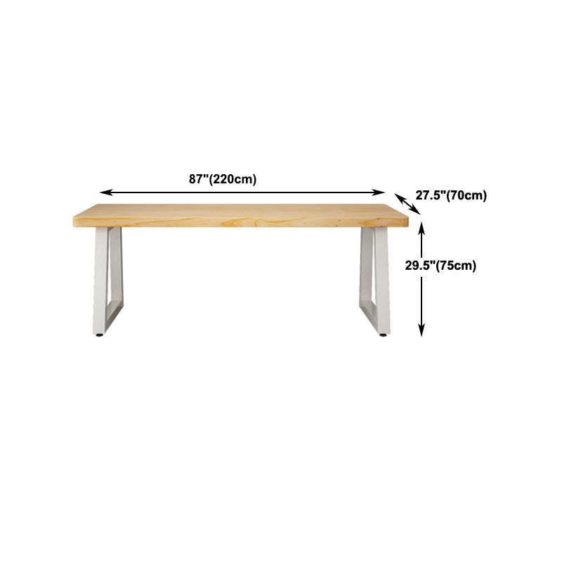 30"H Modern Office Desk Sled Rectangular Solid Wood Writing Desk