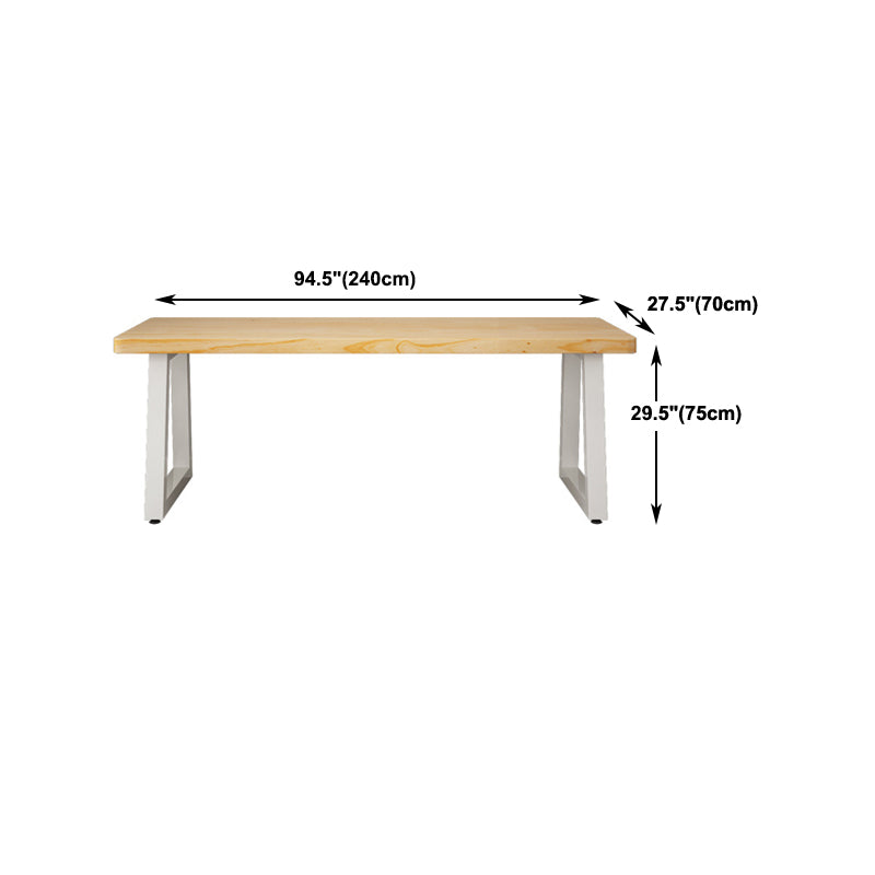 30"H Modern Office Desk Sled Rectangular Solid Wood Writing Desk