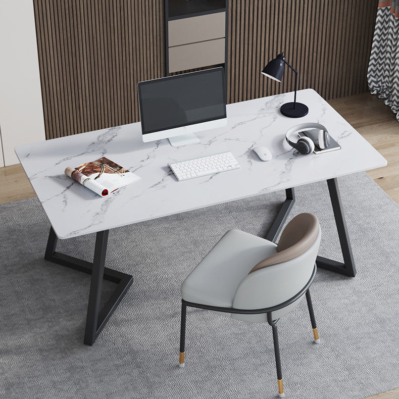 29.5" H Writing Desk Contemporary Office Desk With Metal Legs