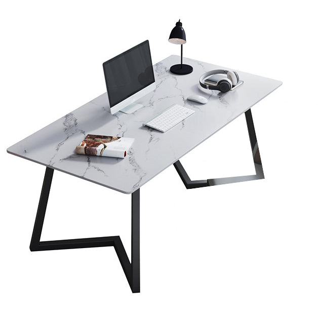 29.5" H Writing Desk Contemporary Office Desk With Metal Legs