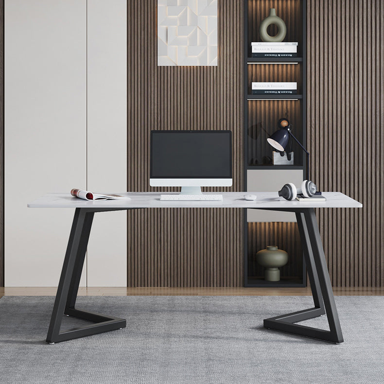 29.5" H Writing Desk Contemporary Office Desk With Metal Legs