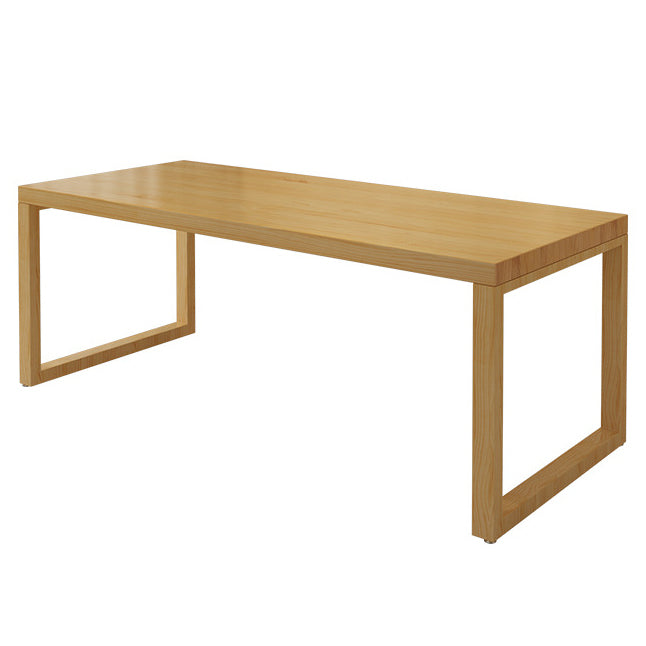 30"H Modern Office Desk Solid Wood Rectangular Natural Writing Desk