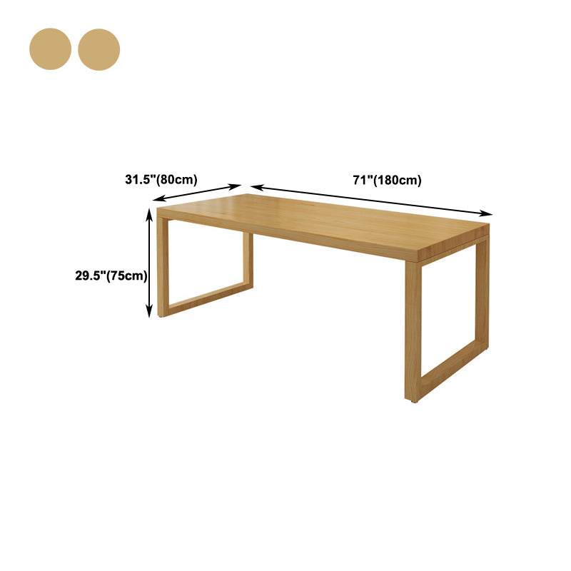 30"H Modern Office Desk Solid Wood Rectangular Natural Writing Desk