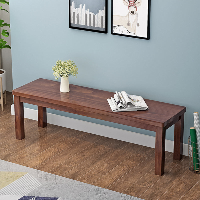 11.8" Wide Contemporary Seating Bench Solid Wood Bench with Squared Legs