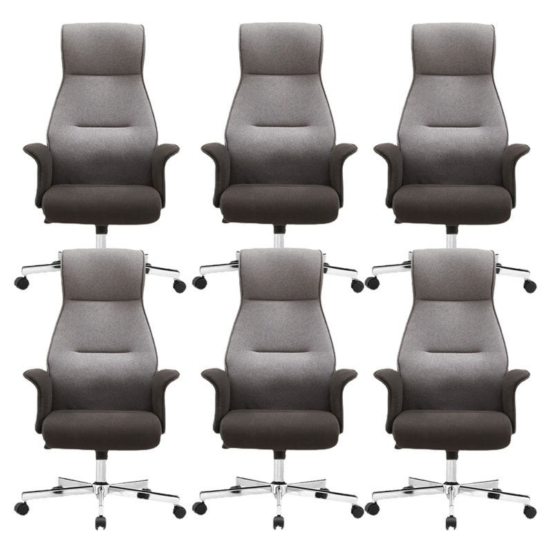 High Back Executive Chair Padded Arms Leather Soft Swivel Office Chair