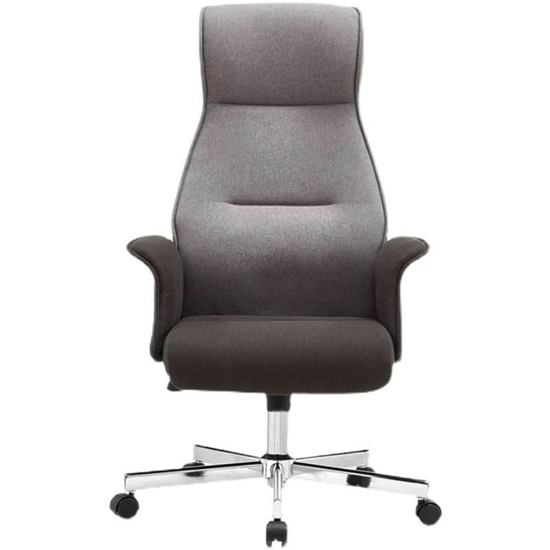 High Back Executive Chair Padded Arms Leather Soft Swivel Office Chair