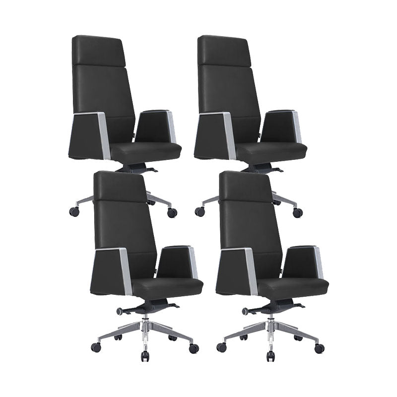 Modern Computer Chair Fixed Arms Chair High Back Leather Management Office Chair