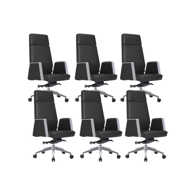 Modern Computer Chair Fixed Arms Chair High Back Leather Management Office Chair