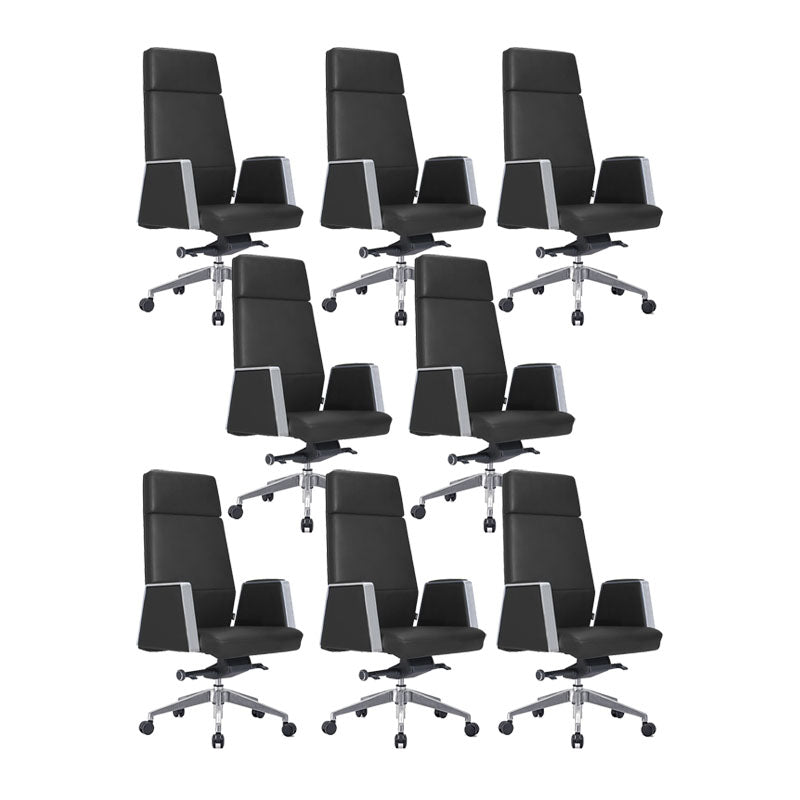 Modern Computer Chair Fixed Arms Chair High Back Leather Management Office Chair