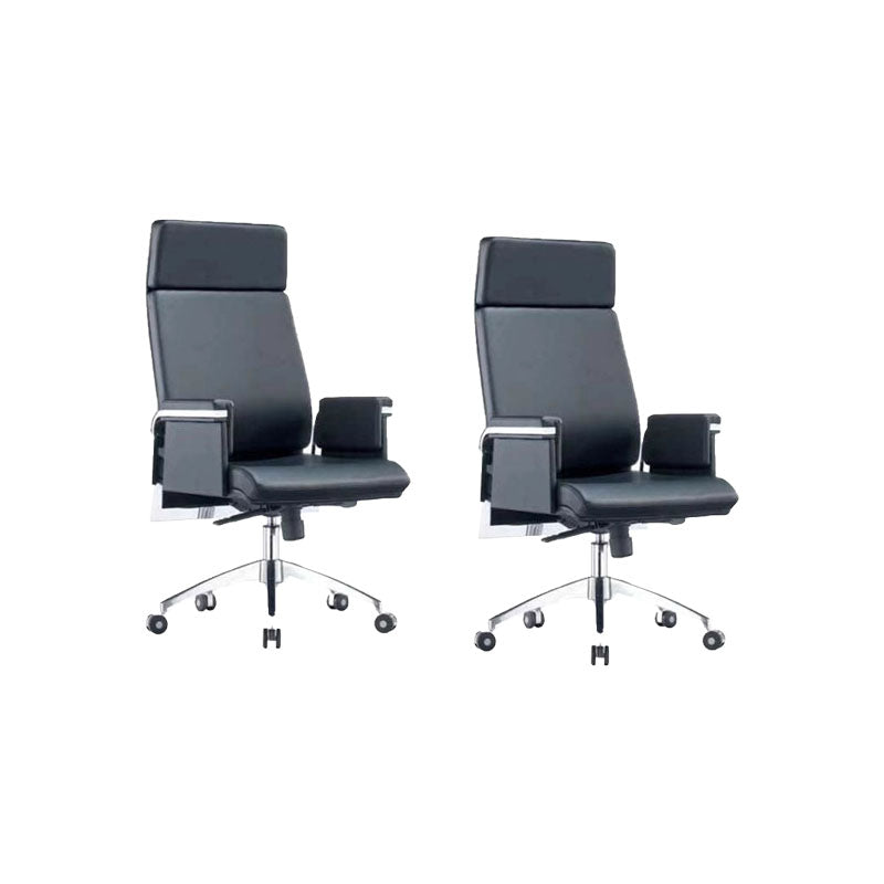 Modern Computer Chair Fixed Arms Chair High Back Leather Management Office Chair