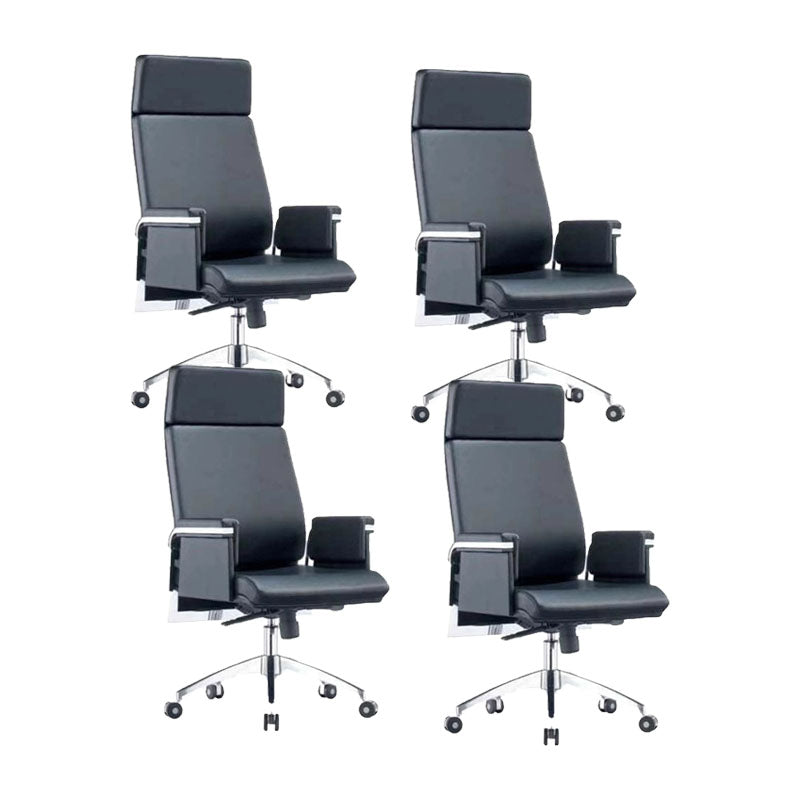 Modern Computer Chair Fixed Arms Chair High Back Leather Management Office Chair