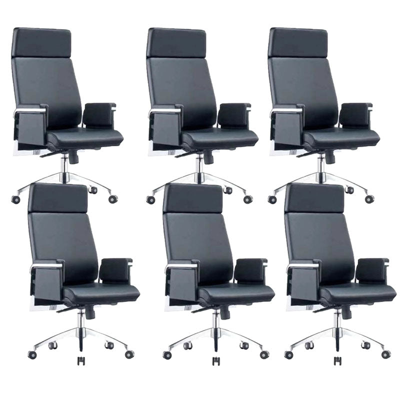 Modern Computer Chair Fixed Arms Chair High Back Leather Management Office Chair