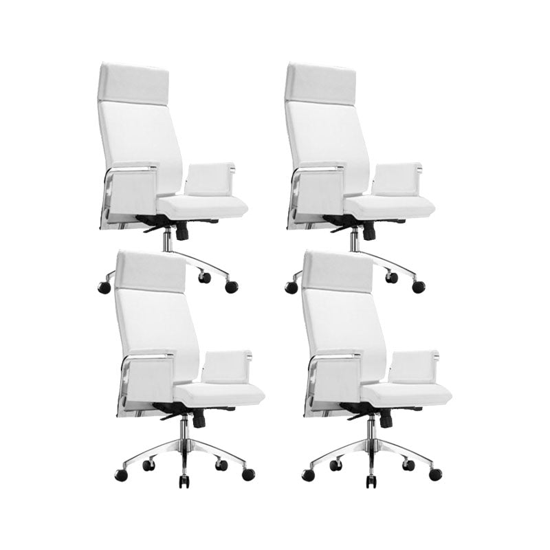 Modern Computer Chair Fixed Arms Chair High Back Leather Management Office Chair