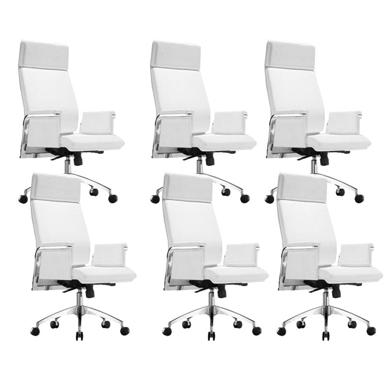 Modern Computer Chair Fixed Arms Chair High Back Leather Management Office Chair