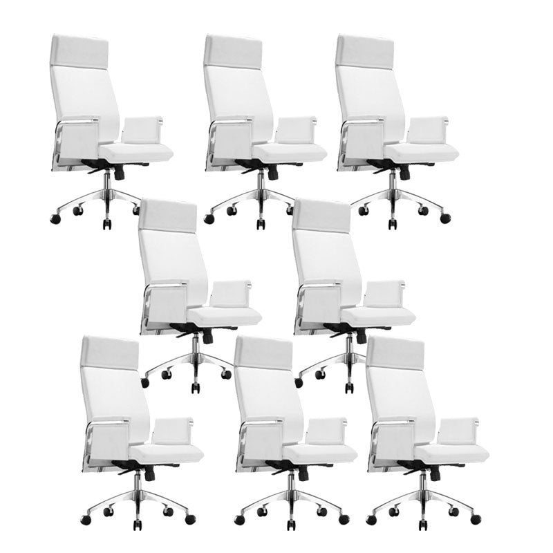 Modern Computer Chair Fixed Arms Chair High Back Leather Management Office Chair