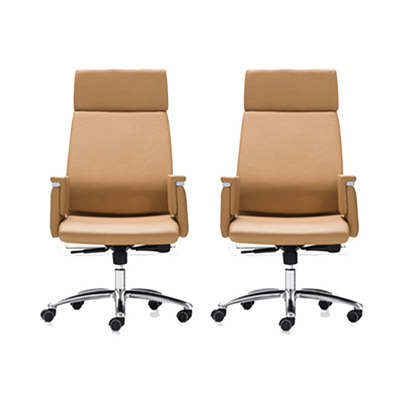 Modern Computer Chair Fixed Arms Chair High Back Leather Management Office Chair