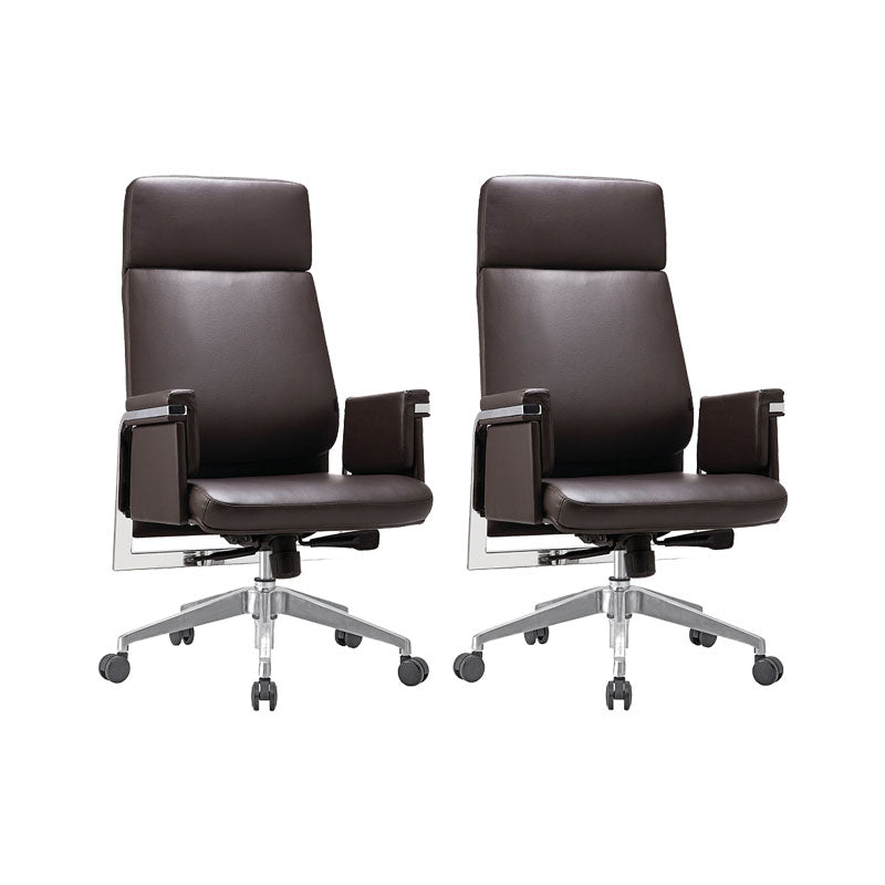 Modern Computer Chair Fixed Arms Chair High Back Leather Management Office Chair