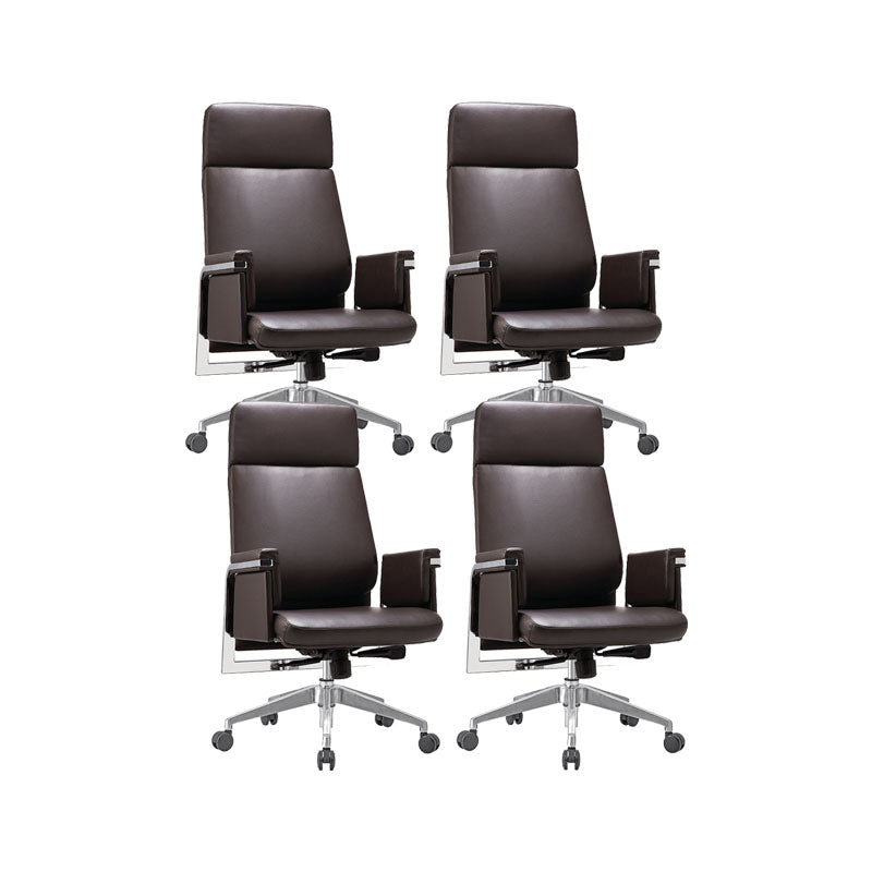 Modern Computer Chair Fixed Arms Chair High Back Leather Management Office Chair