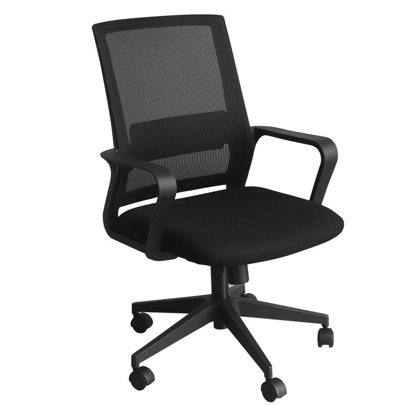 Modern No Distressing Office Chair Breathable AirGrid Fixed Arms Chair