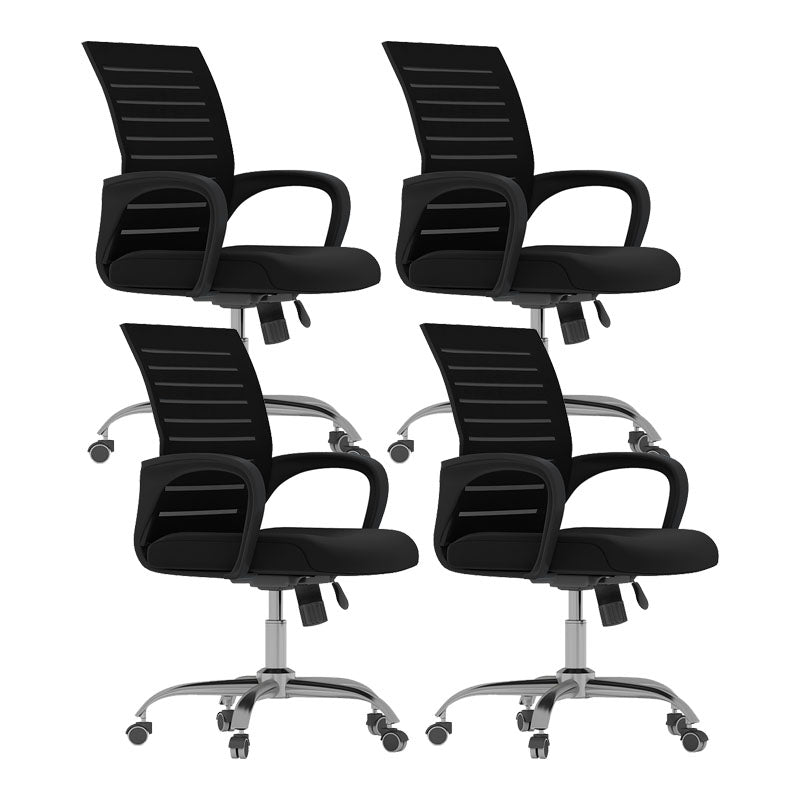 Black Mid Back Office Chair Black Cushion Arm Included Chair