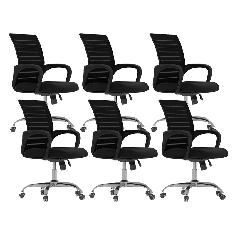 Black Mid Back Office Chair Black Cushion Arm Included Chair