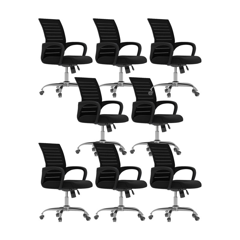 Black Mid Back Office Chair Black Cushion Arm Included Chair