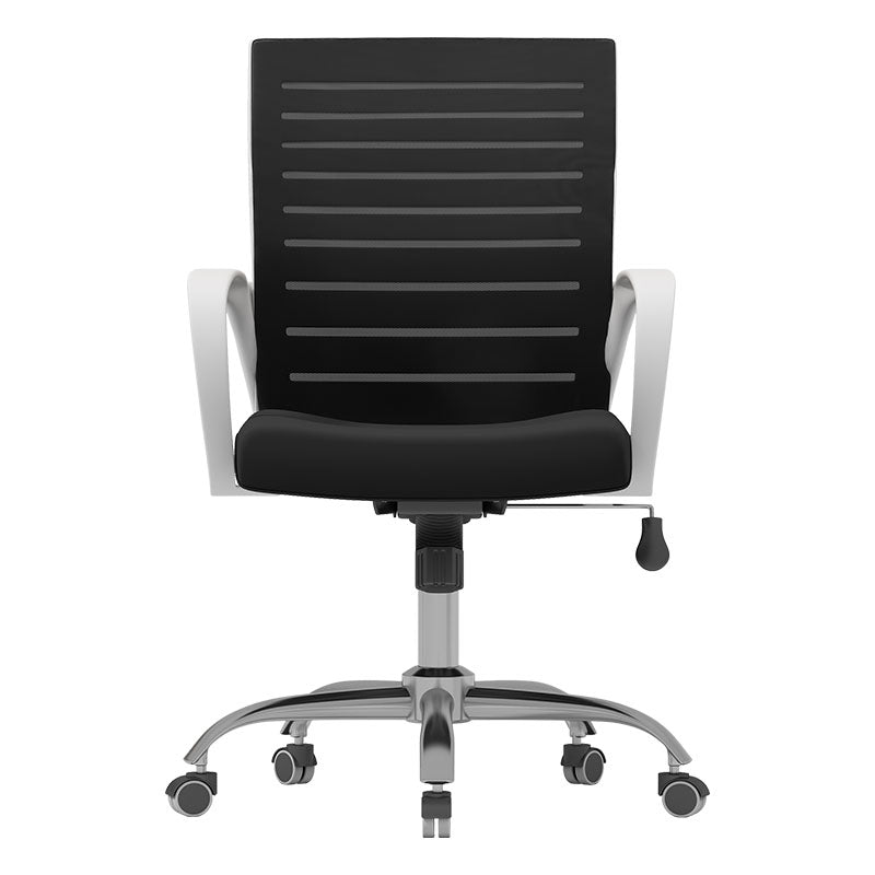 Black Mid Back Office Chair Black Cushion Arm Included Chair