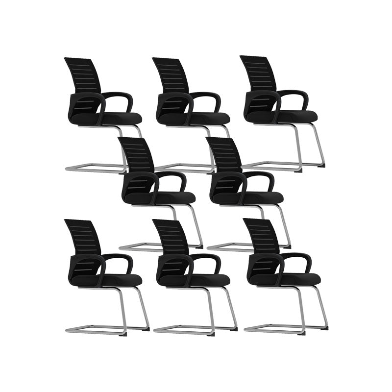 Black Mid Back Office Chair Black Cushion Arm Included Chair