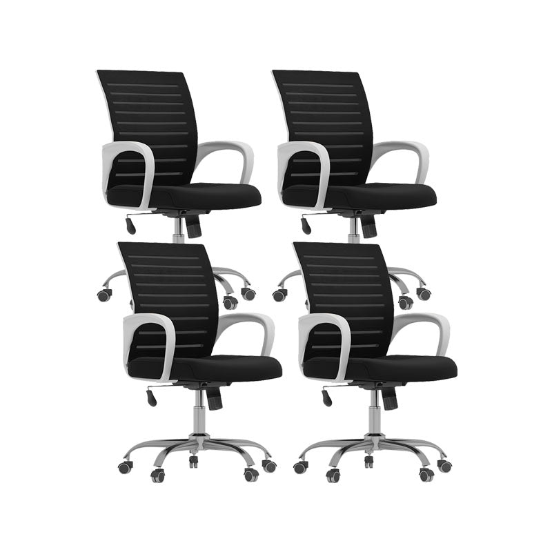 Black Mid Back Office Chair Black Cushion Arm Included Chair