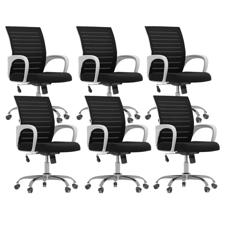 Black Mid Back Office Chair Black Cushion Arm Included Chair