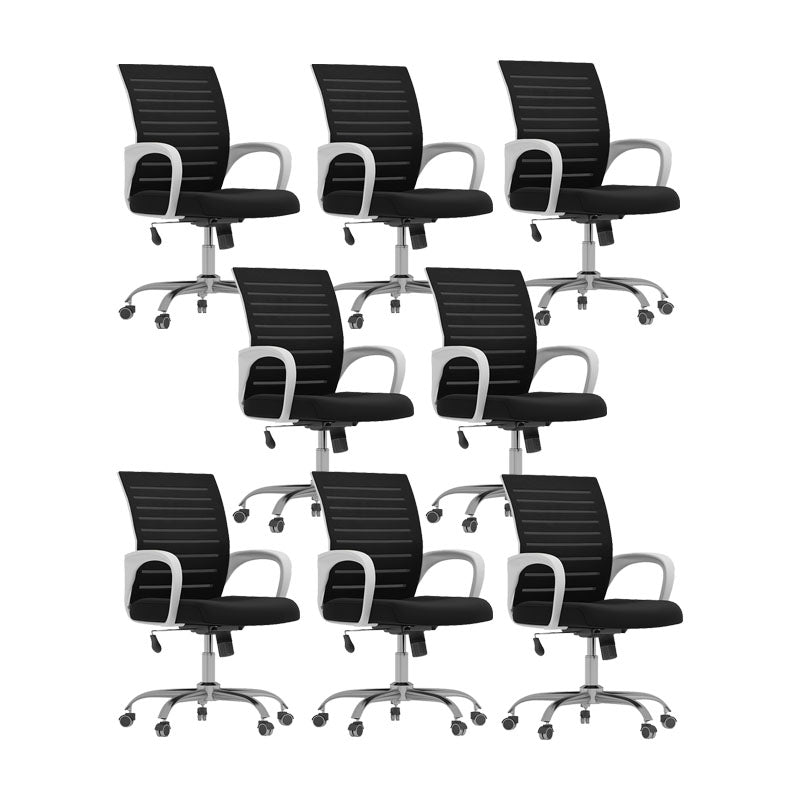 Black Mid Back Office Chair Black Cushion Arm Included Chair