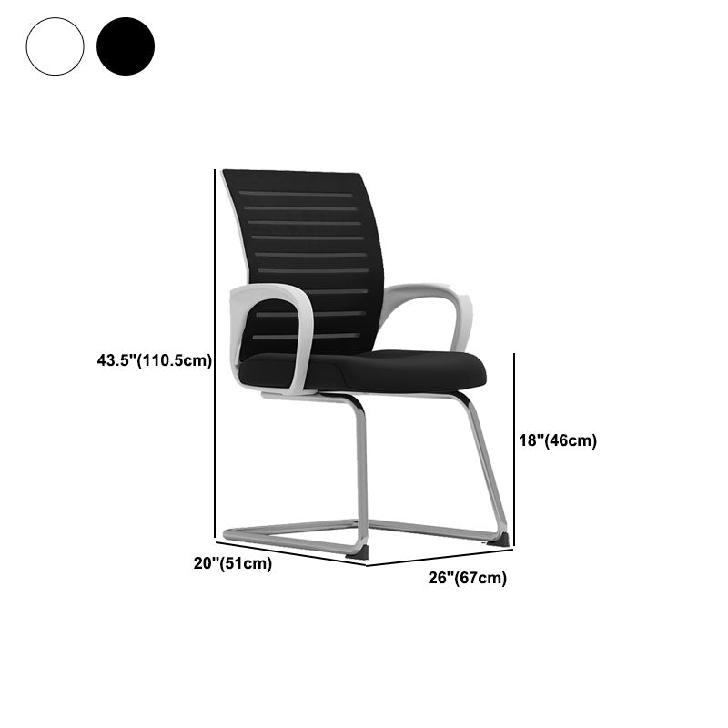 Black Mid Back Office Chair Black Cushion Arm Included Chair