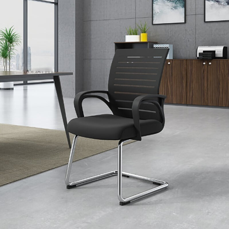 Modern Fixed Arms Conference Chair Lumbar Support High Back Conference Chair