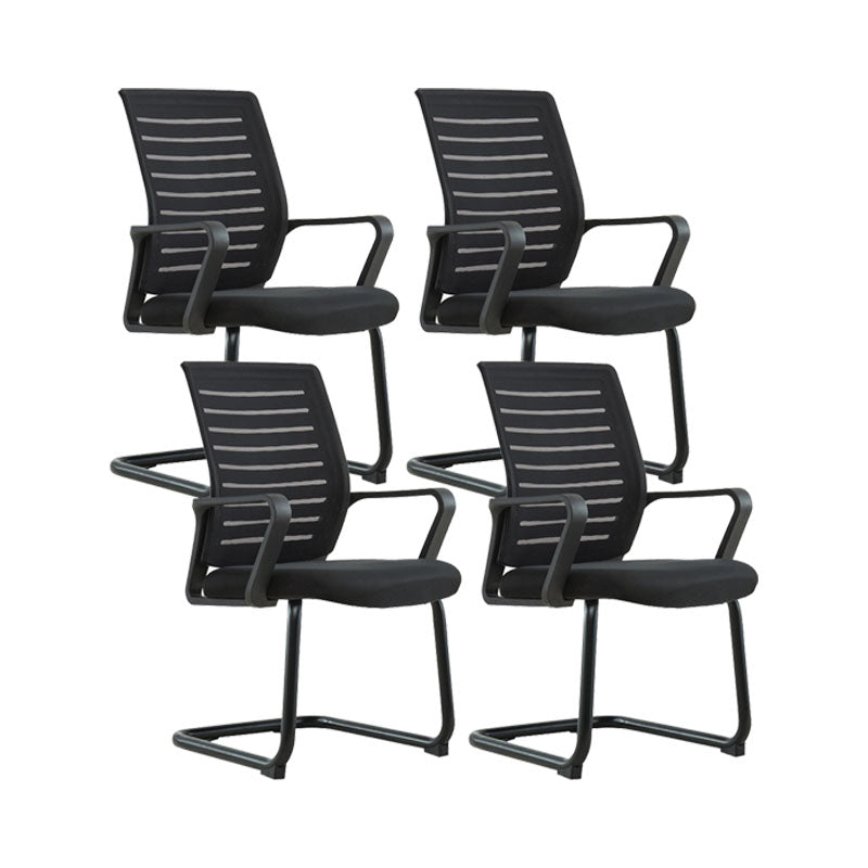 Modern Fixed Arms Conference Chair Lumbar Support High Back Conference Chair