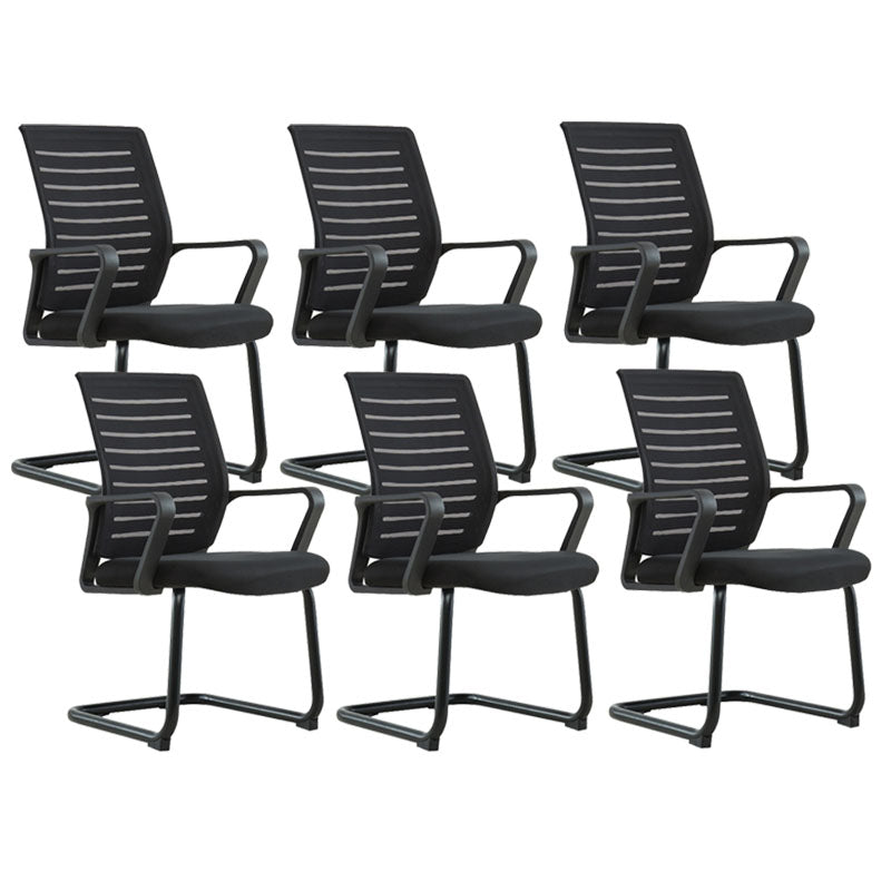 Modern Fixed Arms Conference Chair Lumbar Support High Back Conference Chair