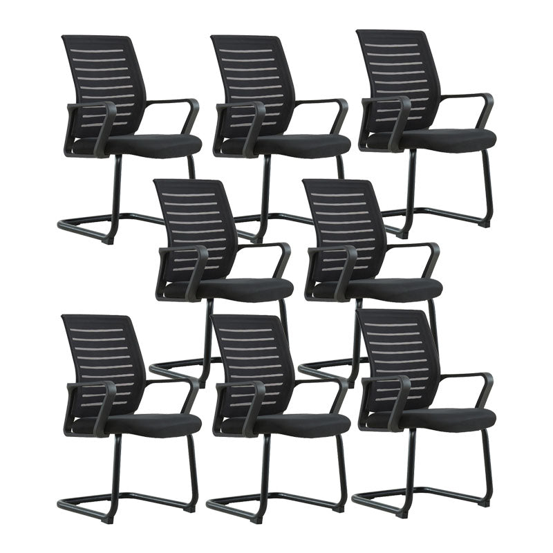 Modern Fixed Arms Conference Chair Lumbar Support High Back Conference Chair