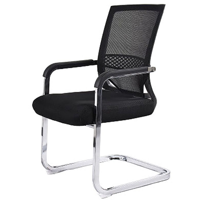 Modern Fixed Arms Office Chair Lumbar Support No Wheels Office Chair