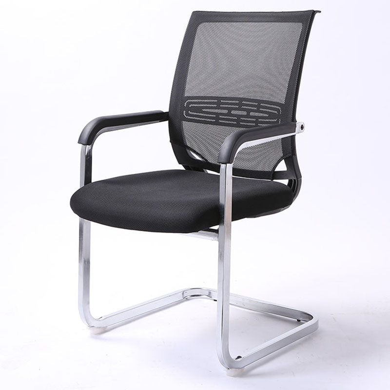 Modern Fixed Arms Office Chair Lumbar Support No Wheels Office Chair